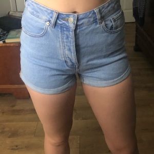 Brandy Melville blue high waisted denim shorts!